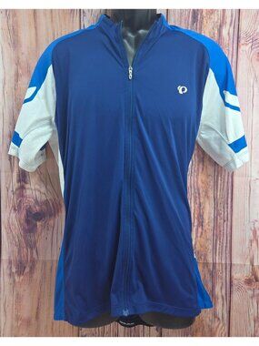 Pearl Izumi Mens Cycling Jersey XXL Blue/White Full Zip Polyester